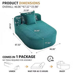 Chaise longue surdimensionnée en velours côtelé avec assise large de 117 cm, canapé-lit confortable avec oreillers pour salon ou chambre à coucher-Panipeachy