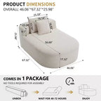 Chaise longue surdimensionnée en velours côtelé avec assise large de 117 cm, canapé-lit confortable avec oreillers pour salon ou chambre à coucher-Panipeachy