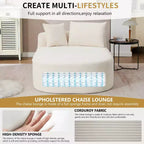 Chaise longue surdimensionnée en velours côtelé avec assise large de 117 cm, canapé-lit confortable avec oreillers pour salon ou chambre à coucher-Panipeachy