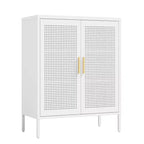VIYET 31.5 Armoire de Rangement en Métal - 2 Portes et 2 Étagères Réglables, Meuble de Rangement en Acier (Sans Serrure), Blanc