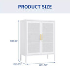 VIYET 31.5 Armoire de Rangement en Métal - 2 Portes et 2 Étagères Réglables, Meuble de Rangement en Acier (Sans Serrure), Blanc