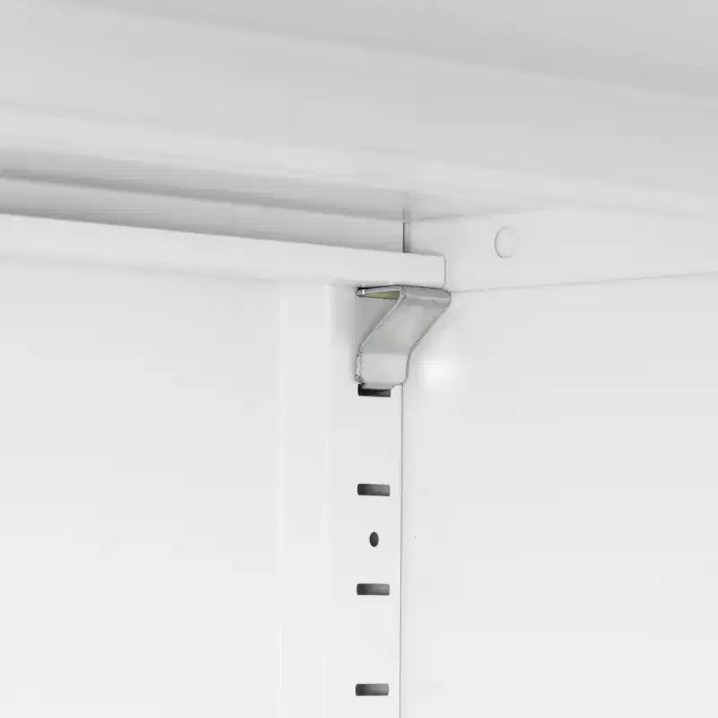 VIYET 31.5 Armoire de Rangement en Métal - 2 Portes et 2 Étagères Réglables, Meuble de Rangement en Acier (Sans Serrure), Blanc