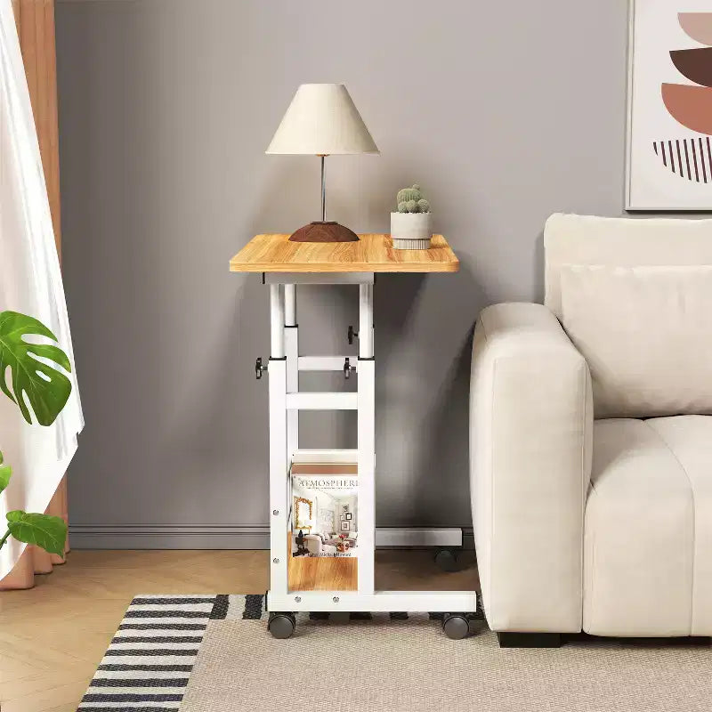 Table réglable mobile pour chevet ou dortoir, table d'ordinateur portable, d'étude et de salle à manger de 80x40cm pour la maison ou la chambre à coucher