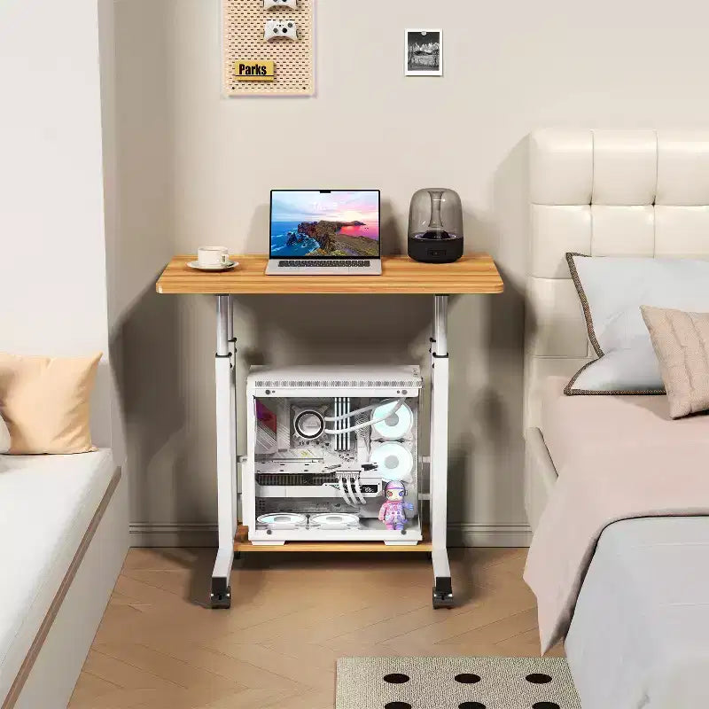 Table réglable mobile pour chevet ou dortoir, table d'ordinateur portable, d'étude et de salle à manger de 80x40cm pour la maison ou la chambre à coucher