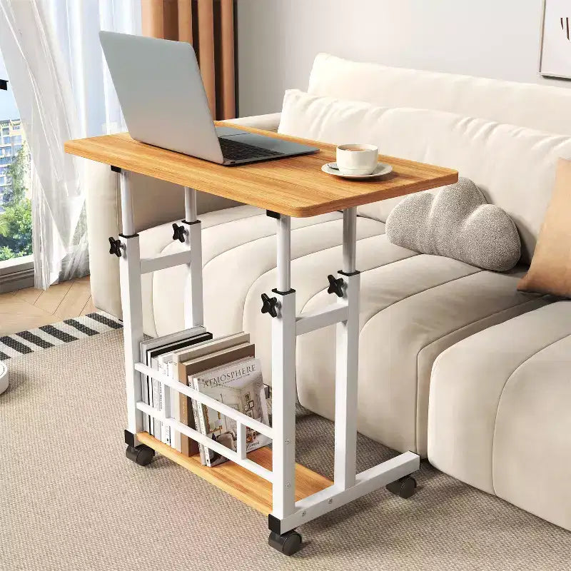 Table réglable mobile pour chevet ou dortoir, table d'ordinateur portable, d'étude et de salle à manger de 80x40cm pour la maison ou la chambre à coucher