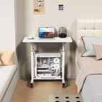 Table réglable mobile pour chevet ou dortoir, table d'ordinateur portable, d'étude et de salle à manger de 80x40cm pour la maison ou la chambre à coucher