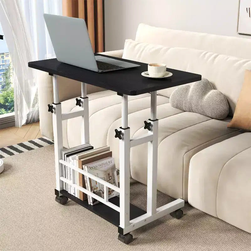 Table réglable mobile pour chevet ou dortoir, table d'ordinateur portable, d'étude et de salle à manger de 80x40cm pour la maison ou la chambre à coucher