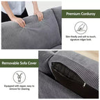 Dyonery Causeuse Moderne du Milieu du Siècle 68 Canapé Rétro | Assise Profonde 24 Cloud | Support Bois Massif 800lb