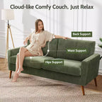 Dyonery Causeuse Moderne du Milieu du Siècle 68 Canapé Rétro | Assise Profonde 24 Cloud | Support Bois Massif 800lb