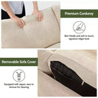 Dyonery Causeuse Moderne du Milieu du Siècle 68 Canapé Rétro | Assise Profonde 24 Cloud | Support Bois Massif 800lb