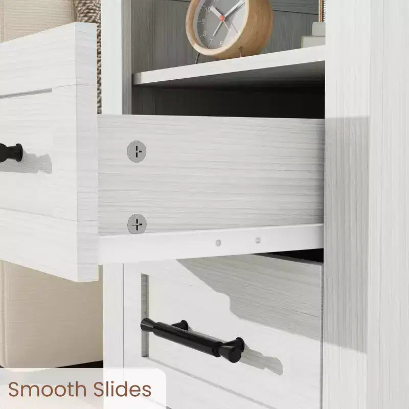 2 tables de chevet de ferme avec station de recharge, 2 tiroirs et étagère ouverte, prises USB/Type-C/AC, table d'appoint pour chambre à coucher, salon