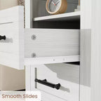 2 tables de chevet de ferme avec station de recharge, 2 tiroirs et étagère ouverte, prises USB/Type-C/AC, table d'appoint pour chambre à coucher, salon