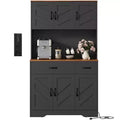 71 Tall Kitchen Pantry Storage Cabinet with Microwave Stand, Farmhouse Kitchen Hutch with Adjustable Shelves for Living Room, Dining Room