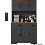 71 Tall Kitchen Pantry Storage Cabinet with Microwave Stand, Farmhouse Kitchen Hutch with Adjustable Shelves for Living Room, Dining Room