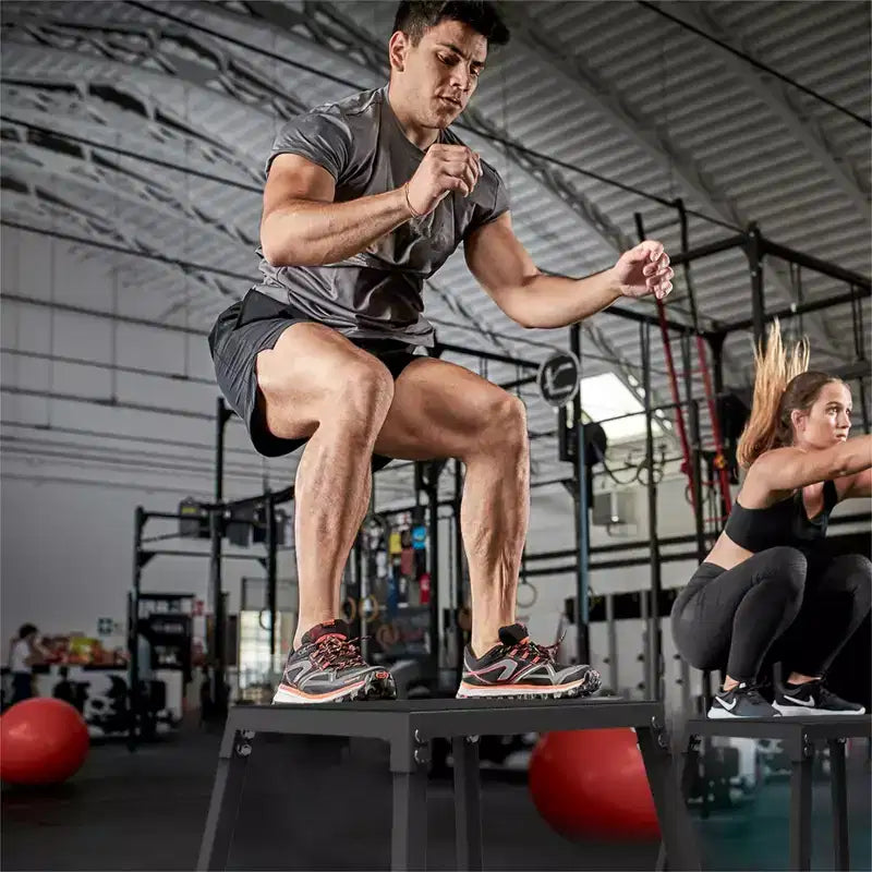 Ensemble de 4 caisses de pliométrie (12/18/24/30 pouces), caisse de pliométrie en acier avec surface antidérapante, caisse de step pour l'entraînement