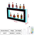 Garvee Étagère de Présentation de Bouteilles Lumineuse à 48 LED, Étagère de Bar Multifonctionnelle à 2 Niveaux avec Télécommande et Contrôle via Application, Noir