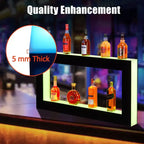 Garvee Étagère de Présentation de Bouteilles Lumineuse à 48 LED, Étagère de Bar Multifonctionnelle à 2 Niveaux avec Télécommande et Contrôle via Application, Noir