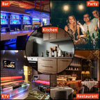 Garvee Étagère de Présentation de Bouteilles Lumineuse à 48 LED, Étagère de Bar Multifonctionnelle à 2 Niveaux avec Télécommande et Contrôle via Application, Noir