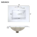 Meuble-lavabo de salle de bain de 24 pouces avec évier en céramique, tiroir basculant et étagère réglable, meuble de salle de bain autoportant pour petits espaces