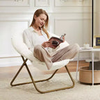 Chaise de salon moderne TUYOHW, fauteuil rembourré en fausse fourrure avec cadre robuste, chaises d'appoint pliables pour salon, chambre à coucher, bureau