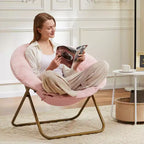 Chaise de salon moderne TUYOHW, fauteuil rembourré en fausse fourrure avec cadre robuste, chaises d'appoint pliables pour salon, chambre à coucher, bureau