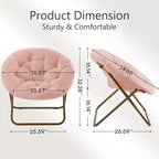 Chaise de salon moderne TUYOHW, fauteuil rembourré en fausse fourrure avec cadre robuste, chaises d'appoint pliables pour salon, chambre à coucher, bureau