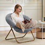 Chaise de salon moderne TUYOHW, fauteuil rembourré en fausse fourrure avec cadre robuste, chaises d'appoint pliables pour salon, chambre à coucher, bureau