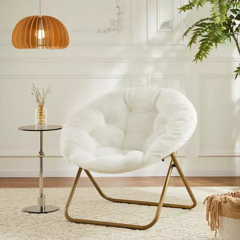 Chaise de salon moderne TUYOHW, fauteuil rembourré en fausse fourrure avec cadre robuste, chaises d'appoint pliables pour salon, chambre à coucher, bureau