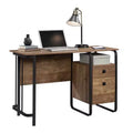 TUYOHW 47 Computer Desk,Modern Industrial Office Desk with 2 Storage Drawer and 1 Open Shelf,Metal Frame,Writing Desk for Home Office,Study,Brown