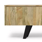 Meuble TV industriel moderne en bois massif Mitchell de 72 po de largeur pour téléviseurs jusqu'à 80 po