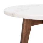 Table d'appoint ronde en marbre Marini - ACC8100 - Marbre/Noyer - Safavieh