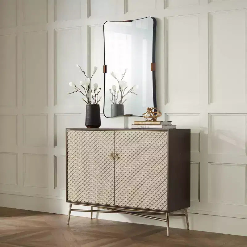 Miroir Mural Uttermost Saranac 24x38 Noir et Laiton
