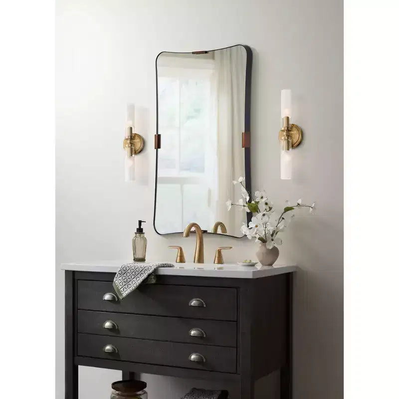 Miroir Mural Uttermost Saranac 24x38 Noir et Laiton
