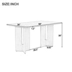 Table à manger rectangulaire Whisen 60, table à manger de style rustique en bois avec pieds découpés