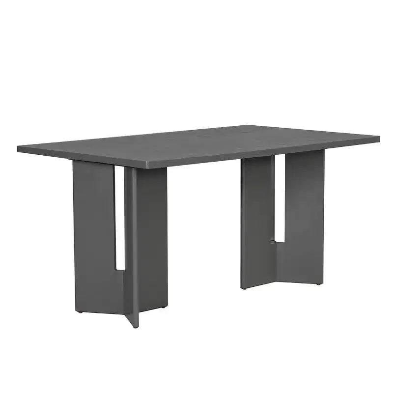 Table à manger rectangulaire Whisen 60, table à manger de style rustique en bois avec pieds découpés