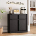 Buffet de cuisine avec 4 tiroirs, grand meuble à café de 158,5 cm avec rangement, buffet de rangement moderne pour cuisine, salle à manger, salon