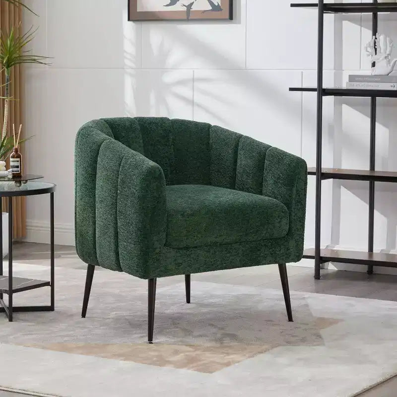 TUYOHW 30 Fauteuil d'appoint moderne avec dossier capitonné, fauteuil de loisirs rembourré avec pieds en métal, chaise confortable pour salon, chambre à coucher.