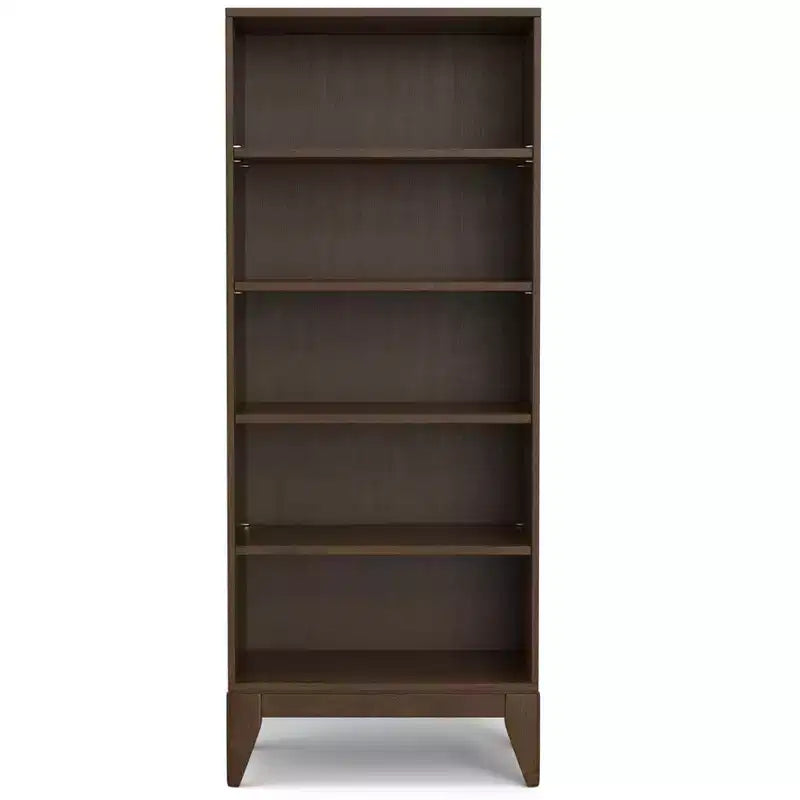 Bibliothèque Pearson en BOIS MASSIF de 168 cm x 61 cm, style Mid-Century, 5 étagères