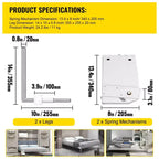 VEVOR Mécanisme de Ressorts Muraux Murphy, Kit de Quincaillerie de Support Robuste Bricolage pour Lit King Size Queen Size (Vertical), Blanc