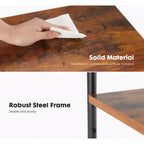 MAYEERTY Table basse 3 niveaux à hauteur réglable, Table de chevet de rangement peu encombrante, Rouille