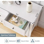 53,9 Commode de style champêtre à 6 tiroirs, grande commode de rangement en bois avec tiroirs profonds pour chambre à coucher, salon et couloir