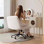 Chaise de bureau MAYEERTY à pattes croisées, chaise en tissu pivotante sans accoudoirs avec roulettes remplaçables et base fixe