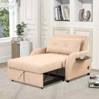 MAYEERTY Canapé-lit gigogne 3 en 1 avec prise de charge pour salon et salle de loisirs, couleur beige