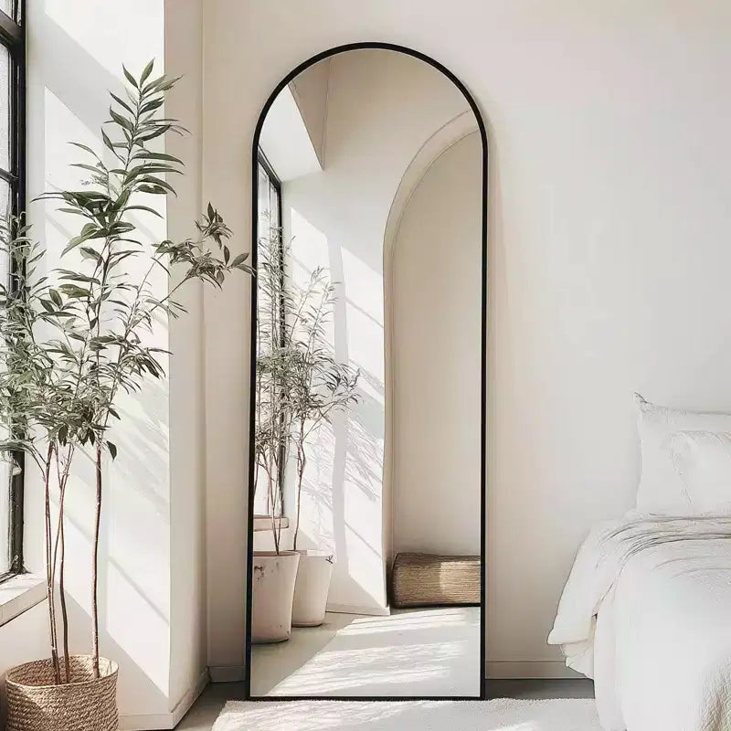 MAYEERTY Miroir Mural en Arc Pleine Longueur 71x26 Pouces, à Poser, Suspendre ou Appuyer