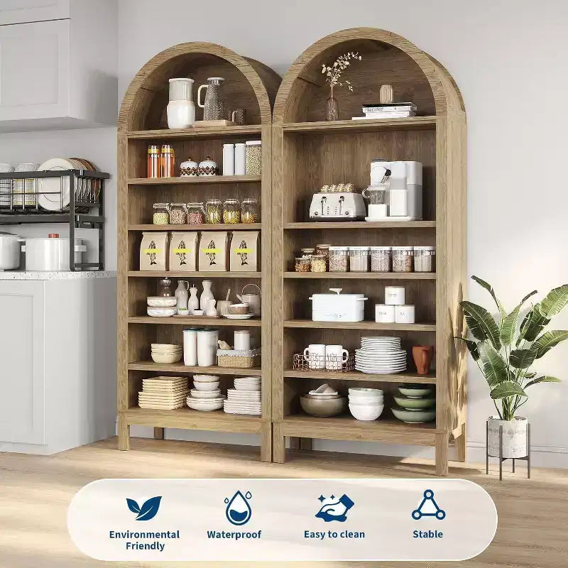 Meuble à chaussures, Meuble de rangement pour chaussures 71 po de hauteur, 7 niveaux, en bois de chêne, avec étagères réglables pour l'entrée