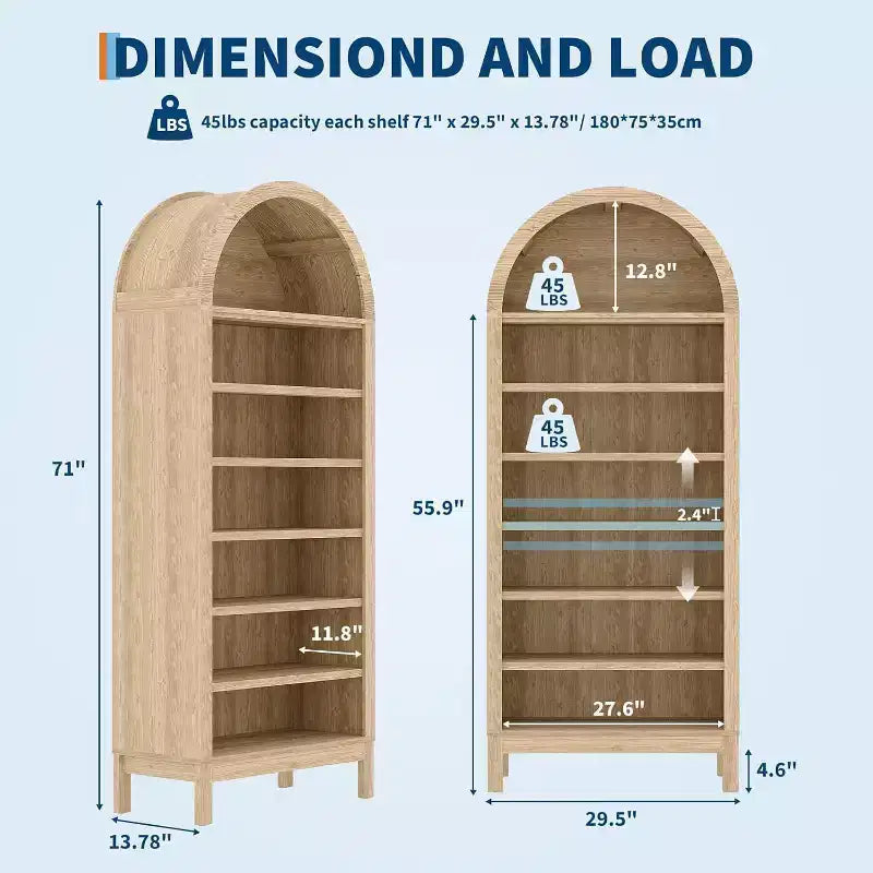 Meuble à chaussures, Meuble de rangement pour chaussures 71 po de hauteur, 7 niveaux, en bois de chêne, avec étagères réglables pour l'entrée