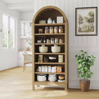 Meuble à chaussures, Meuble de rangement pour chaussures 71 po de hauteur, 7 niveaux, en bois de chêne, avec étagères réglables pour l'entrée
