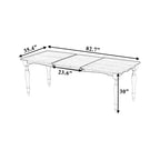 MAYEERTY 82.7 Table à manger extensible traditionnelle vintage, rallonge amovible de 23.6, finition naturelle