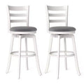 Costway 30.5'' Swivel Barstools Set of 2 w/Backrest & Upholstered Seat Footrest for Pub