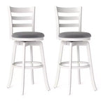 Costway 30.5'' Swivel Barstools Set of 2 w/Backrest & Upholstered Seat Footrest for Pub